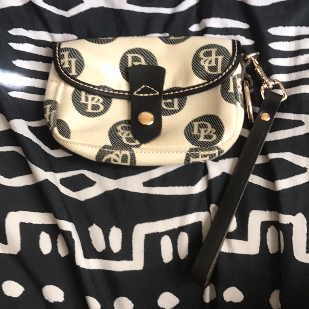 Dooney and Bourke wristlet with Blue Bill attached